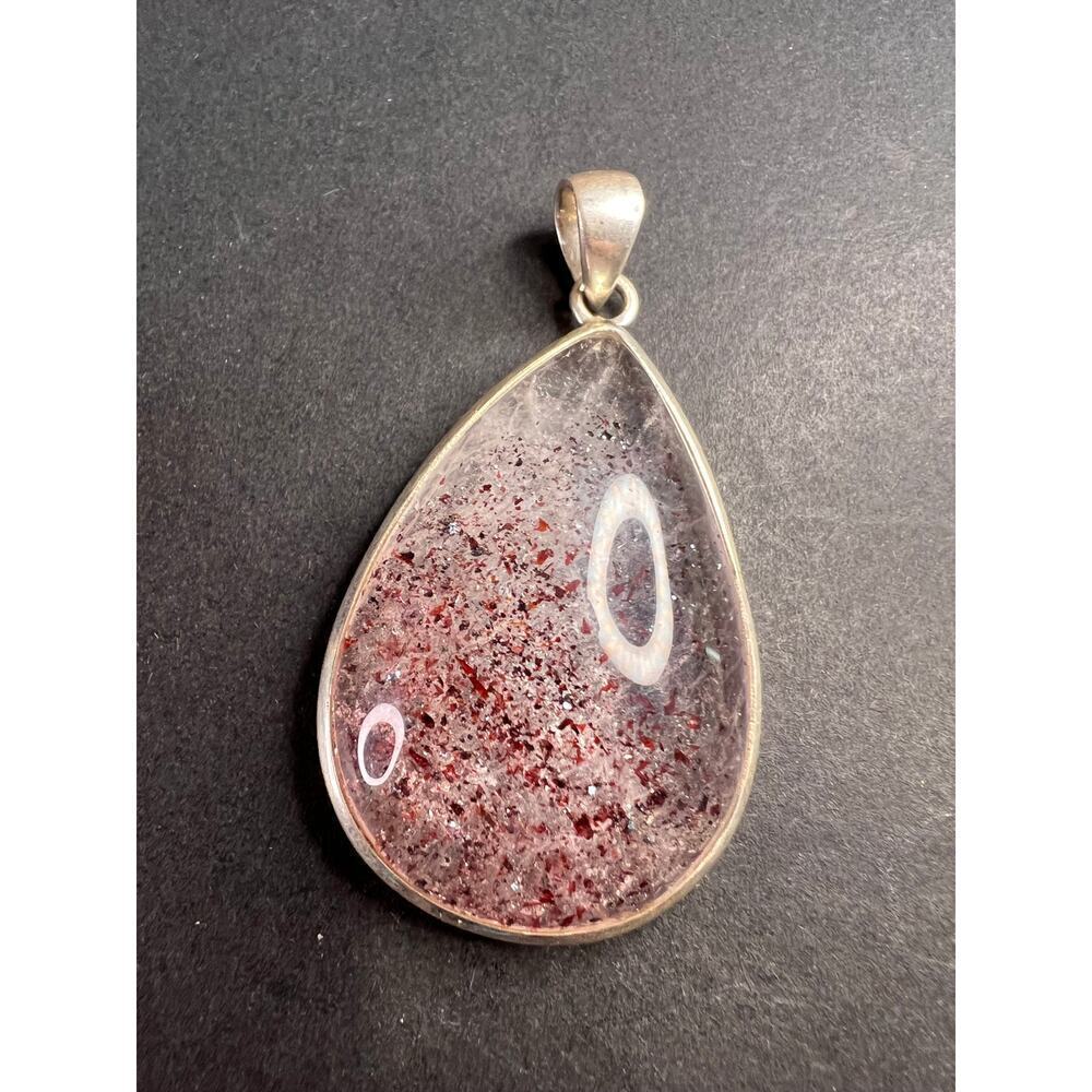 NEW Lepidocrocite super 7 sterling silver teardrop pendant 17.5 grams